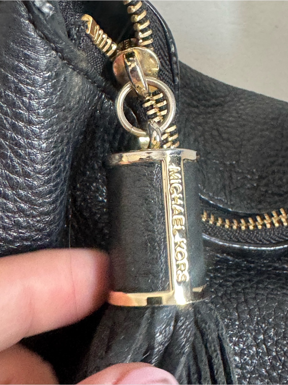 Michael Kors Black Leather Tassel Hobo Shoulder Bag - Picture 7 of 11